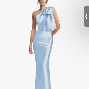 Elegant One-Shoulder Blue Dress